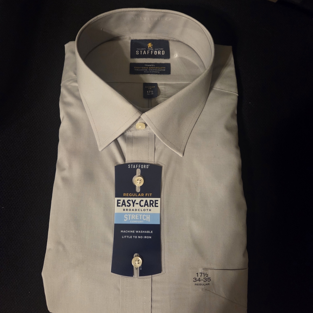Stafford Men's Classic Gray Dress Shirt XL
